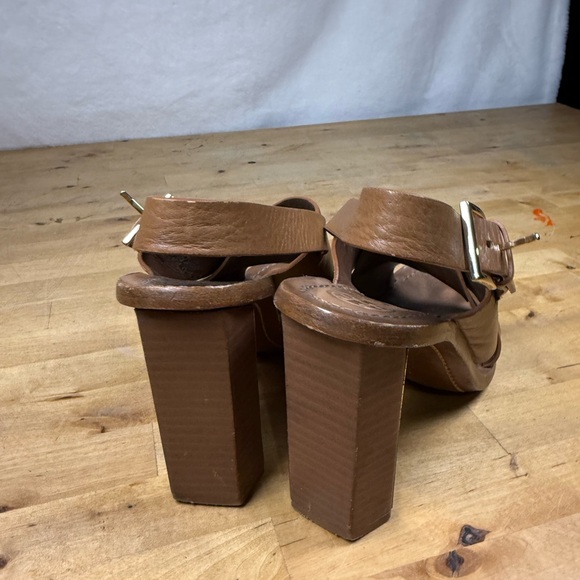 Tory Burch Bleecker slingback sandal hexagonal heel metallic accent size 7.5 - Picture 11 of 15